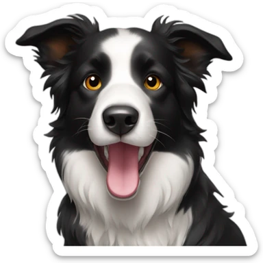 black border collie dog with a dose in the stout sticker