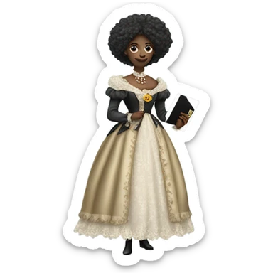 galora in Victorian dress elegant, full body, holding big credit card sticker