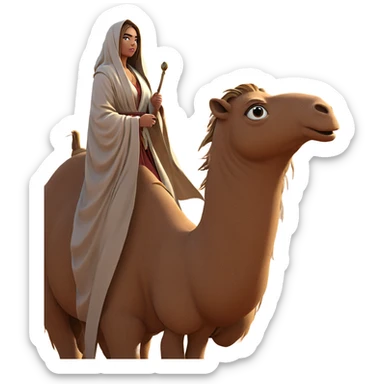 girl in robe in desert sticker