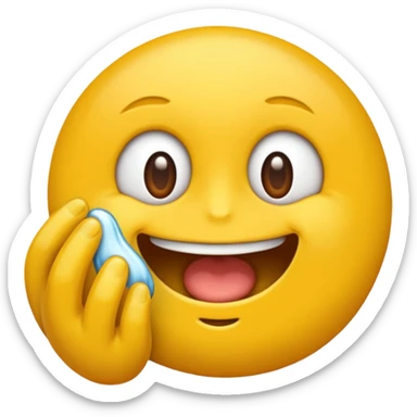 Um emoji amarelo com o dedo dentro da boca sticker