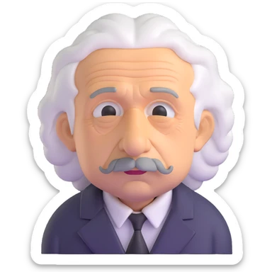 Albert Einstein with a sad expression sticker