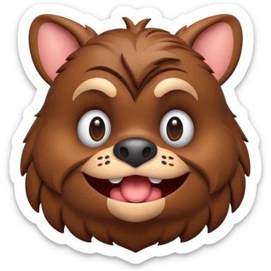 Pug × French Bulldog (Frug) with brown fur. I'd like a 3D emoji sticker