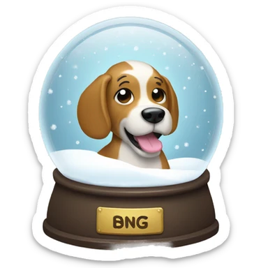 Dog snow globe  sticker