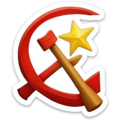 communist flag with hammer and sickle sticker