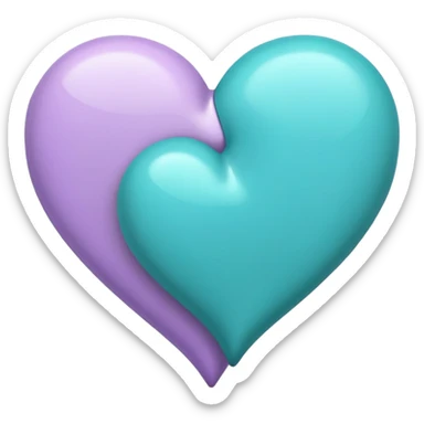 Teal and lavender hearts  sticker