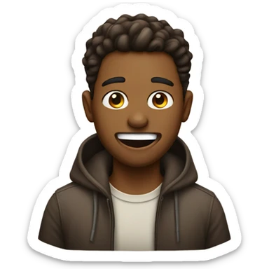 Brown male with tongue out emoji sticker