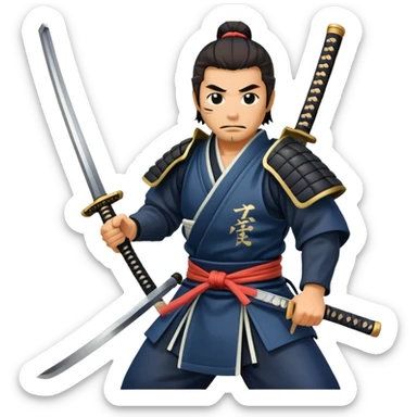 samurai pulling out a katana from sheath sticker