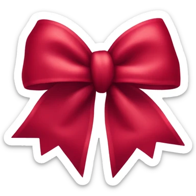 cherry red coloured bow  sticker