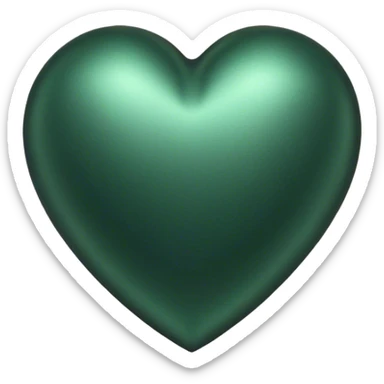dark Green aesthetic heart with metallic texture sticker
