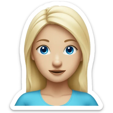 Yoga blonde girl with blue eyes  sticker