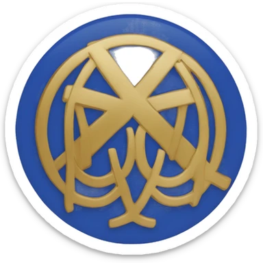 civitan international symbol. a circular logo which could be found on a pin. Gold withe blue accents, the word civitan displayed somewhere on it sticker