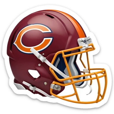 The Washington commanders football helmet and the Chicago Bears football helmet facing each other sticker