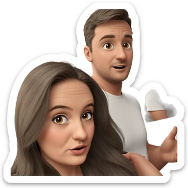 couple indoors realistic moment sticker