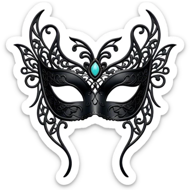 black lace masquerade mask sticker