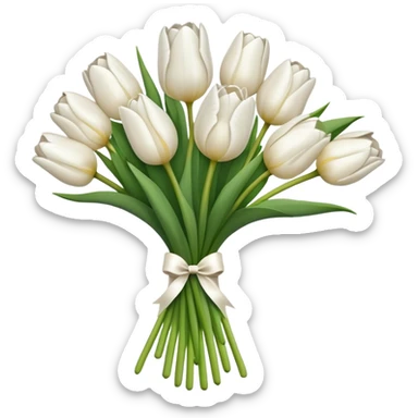 white tulip bouquet  sticker