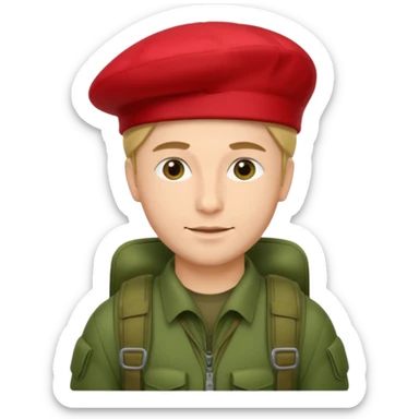 parachutiste militaire avec un béret rouge sur la tête  sticker