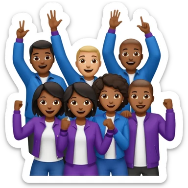 African American crowd of fans men and women at a rap concert sticker