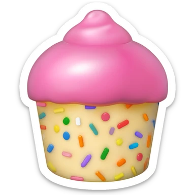 Cupcake with pink icing sticker