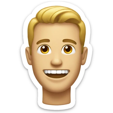 Smiling guy with a gold grille sticker