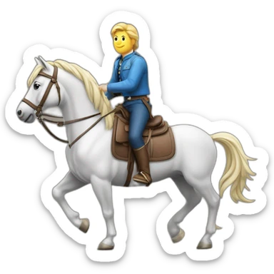 Un gros sur un cheval sticker