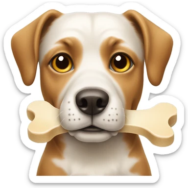 Dog with a bone sticker