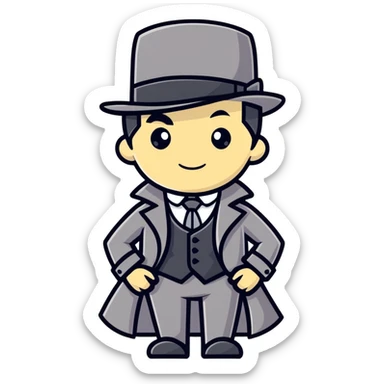 Detective with a tophat sticker