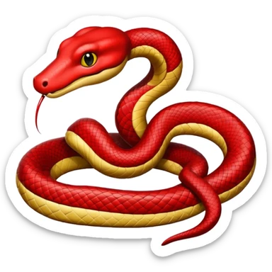 La imagen es de una serpiente roja pero que solo sea como el delineado sticker