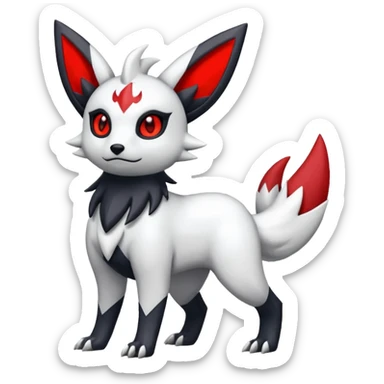 White, black and red Absol-Umbreon-Zangoose-fusion (full body) sticker