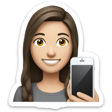 Brunette white Girl taking selfie with her phone sticker
