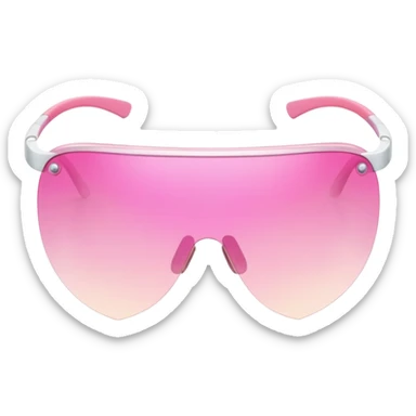 pink shield visor glasses with subtle gradient effect, frameless Y2K style sticker