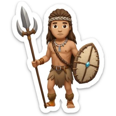 a stone age man walking full view  sticker