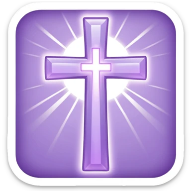 light lavender colored religious cross with bright light around it  sticker