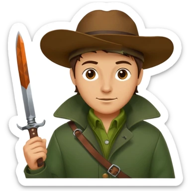 Classic hunter image, without holding a gun sticker