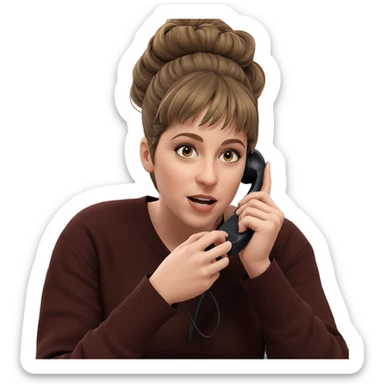 girl talking on phone indoors sticker
