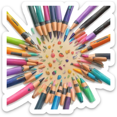 Art color pens Markers organised sticker