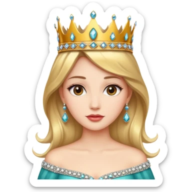 Queen – Elegant woman with jeweled crown and gown sticker