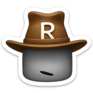 stickman with a hat that has the letter R on it sticker