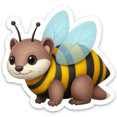 Weasel disguised as a bee sticker