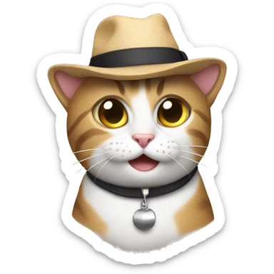 A cat with a hat doing accountability stuff sticker