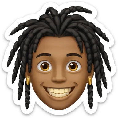 Garoto negro com black nudred com dente de ouro sticker