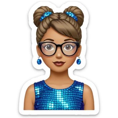 80'S DICO GIRL WITH GLASSES sticker