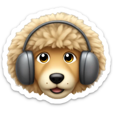 Furry fluffy tan ear muffs without a person sticker