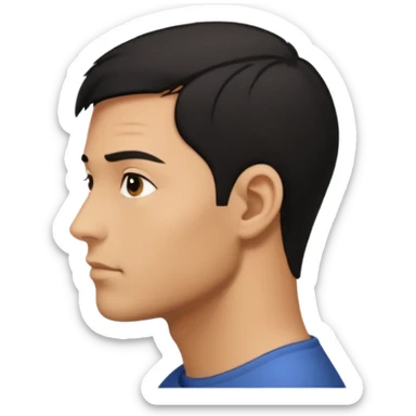 face of a man looking to the right, from the profile sticker