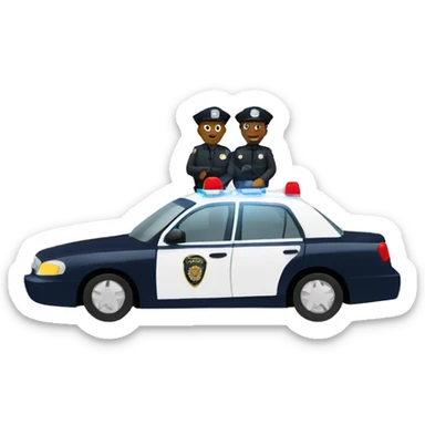 two police officers in car sticker