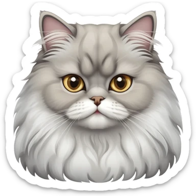 persian gray and white cat sticker