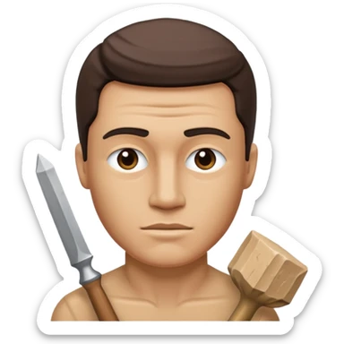 
half sculpture, with chisel, david sticker