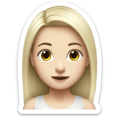 Pale girl with long black hair deadlift sticker