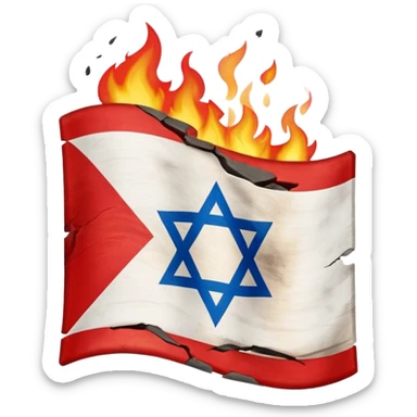 Burning israel flag sticker