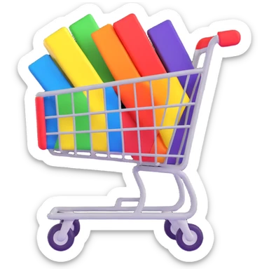 shopping cart in pride colors sticker