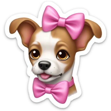 coquette dog with a pink bow sticker
